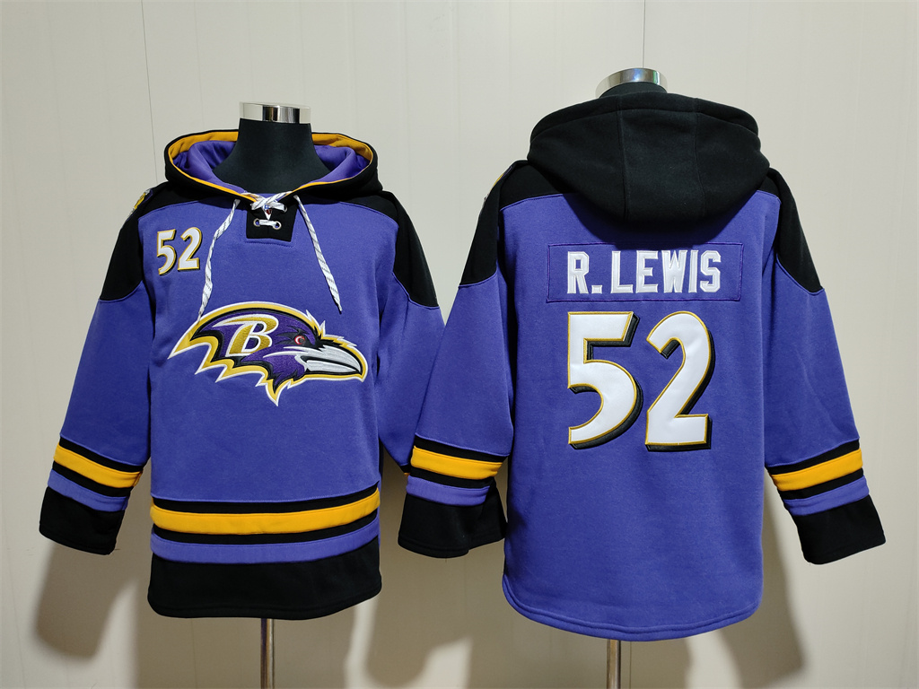 Men's Baltimore Ravens #52 Ray Lewis Ageless Must-Have Lace-Up Pullover Hoodie Men's Baltimore Ravens #52 Ray Lewis Ageless Must-Have Lace-Up Pullover Hoodie